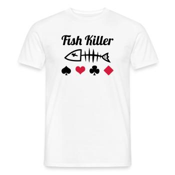 Poker : Fish Killer - T-shirt homme - blanc - Devant - AI Model Male 178 dark (178cm)