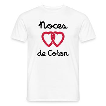 Noces de Coton - T-shirt homme - blanc - Devant - AI Model Male 178 dark (178cm)