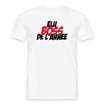Elu B.O.S.S de l'année ! - T-shirt homme - blanc - Devant - AI Model Male 178 dark (178cm)