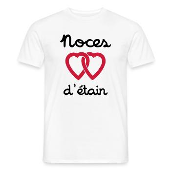 Noces d'étain - T-shirt homme - blanc - Devant - AI Model Male 178 dark (178cm)