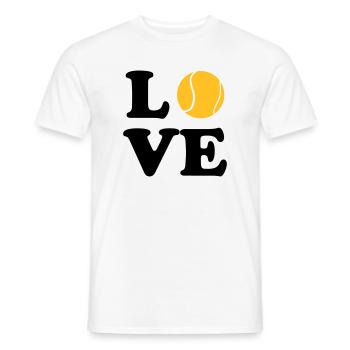 Love Tennis - T-shirt homme - blanc - Devant - AI Model Male 178 dark (178cm)