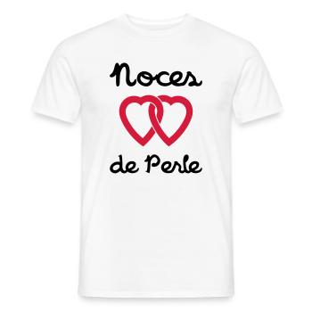 Noces de Perle - T-shirt homme - blanc - Devant - AI Model Male 178 dark (178cm)