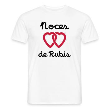 Noces de Rubis - T-shirt homme - blanc - Devant - AI Model Male 178 dark (178cm)