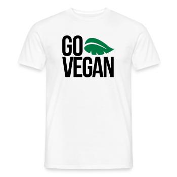 vegan - Men's T-Shirt - white - Front - AI Model Male 178 dark (178cm)