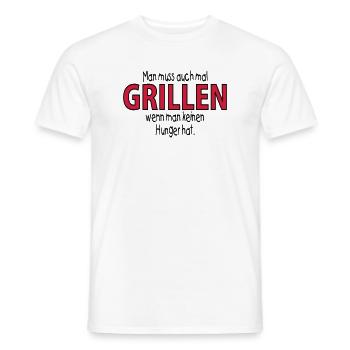 man muss auch mal GRILLEN, wenn man -- ©roil - Männer T-Shirt - Weiß - Vorne - AI Model Male 178 dark (178cm)