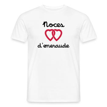 Noces d'emeraude - T-shirt homme - blanc - Devant - AI Model Male 178 dark (178cm)