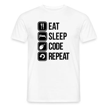 eat sleep code - Männer T-Shirt - Weiß - Vorne - AI Model Male 178 dark (178cm)