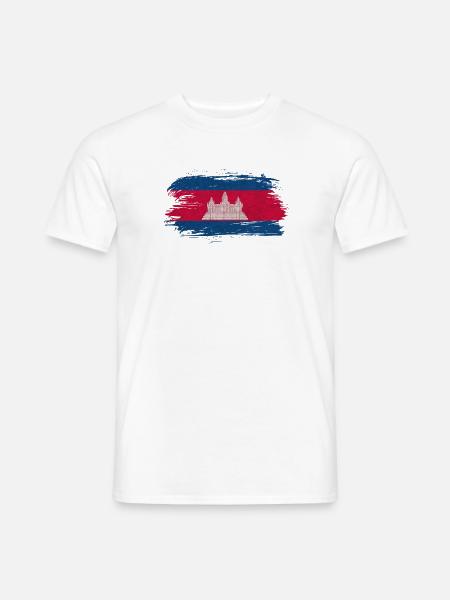 Kambodscha Vintage Flagge / Geschenk Angkor - Männer T-Shirt - Weiß