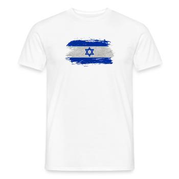 Israel Flag / Gift Haifa Jerusalem Tel Aviv - Men's T-Shirt - white - Front - AI Model Male 178 dark (178cm)