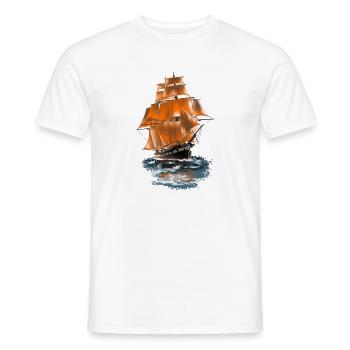 sailing ship - Men's T-Shirt - white - Front - AI Model Male 178 dark (178cm)