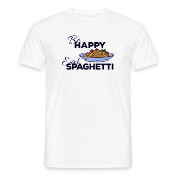 Spaghetti Pasta Asciutta Italy food saying - Men's T-Shirt - white - Front - AI Model Male 178 dark (178cm)