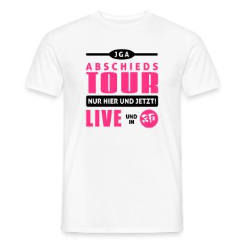 Zum Junggesellen-Abschied LIVE und in 3D - Männer T-Shirt - Weiß - Vorne - AI Model Male 178 dark (178cm)