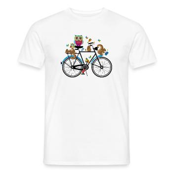 Animaux de la forêt sur un vélo - T-shirt homme - blanc - Devant - AI Model Male 178 dark (178cm)