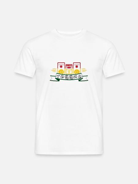 Reggae Sound System Banner - Männer T-Shirt - Weiß