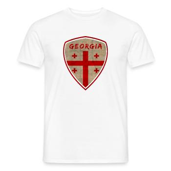 Géorgie Vintage Armoiries / Cadeau Tbilissi - T-shirt homme - blanc - Devant - AI Model Male 178 dark (178cm)