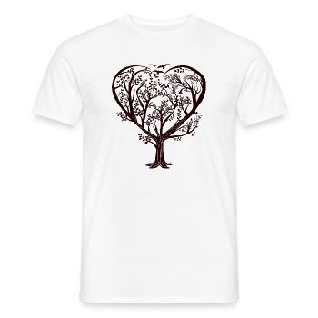 Heart Tree Nature Love T Shirt Design Art - Men's T-Shirt - white - Front - AI Model Male 178 dark (178cm)