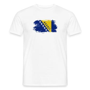 Bosnie Vintage Drapeau / Cadeau Sarajevo - T-shirt homme - blanc - Devant - AI Model Male 178 dark (178cm)