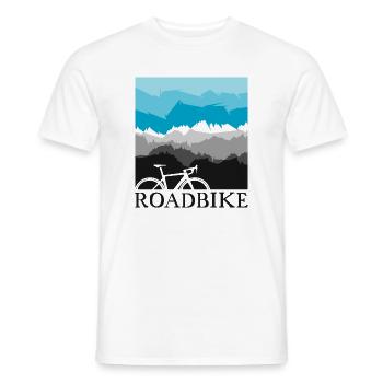 roadbike nature landscape love bike road bike - Men's T-Shirt - white - Front - AI Model Male 178 dark (178cm)