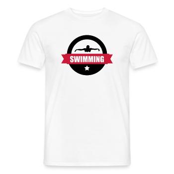 Swimming - Männer T-Shirt - Weiß - Vorne - AI Model Male 178 dark (178cm)