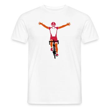 Road cyclists at finish - Men's T-Shirt - white - Front - AI Model Male 178 dark (178cm)