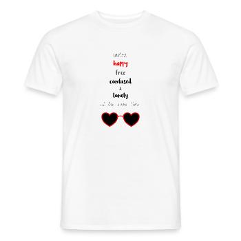 Heureux Libre Confus & Solitaire - T-shirt homme - blanc - Devant - AI Model Male 178 dark (178cm)