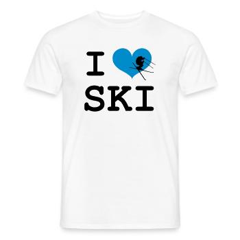 I Love Ski - Männer T-Shirt - Weiß - Vorne - AI Model Male 178 dark (178cm)