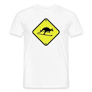 skiing - Men's T-Shirt - white - Front - AI Model Male 178 dark (178cm)