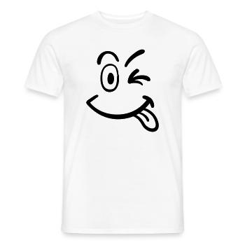smiley - T-shirt homme - blanc - Devant - AI Model Male 178 dark (178cm)
