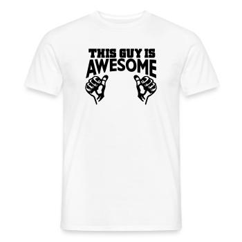 awesome - Men's T-Shirt - white - Front - AI Model Male 178 dark (178cm)