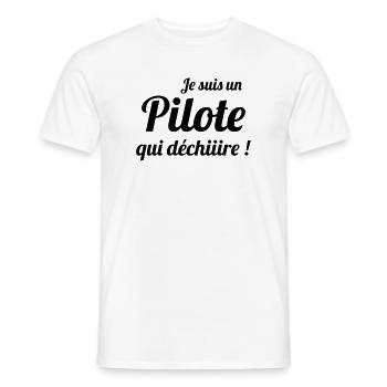 Je suis un Pilote qui déchiiire ! - T-shirt homme - blanc - Devant - AI Model Male 178 dark (178cm)