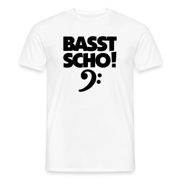 BASST SCHO! Bass Design für Bassisten - Männer T-Shirt - Weiß - Vorne - AI Model Male 178 dark (178cm)