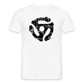 45 R.P.M. Record Adaptor Vintage Black - Men's T-Shirt - white - Front - AI Model Male 178 dark (178cm)