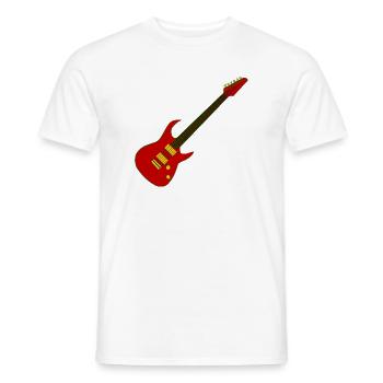 guitar - Men's T-Shirt - white - Front - AI Model Male 178 dark (178cm)