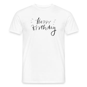 Joyeux anniversaire - T-shirt homme - blanc - Devant - AI Model Male 178 dark (178cm)