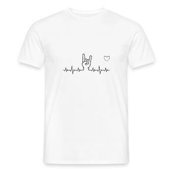 Metal Hand EKG Herzschlag - Männer T-Shirt - Weiß - Vorne - AI Model Male 178 dark (178cm)