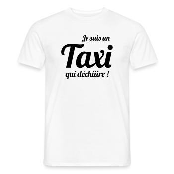 Je suis un Taxi qui déchiiire ! - Men's T-Shirt - white - Front - AI Model Male 178 dark (178cm)