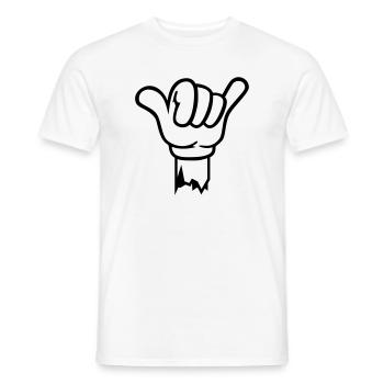 geste hand shaka - Männer T-Shirt - Weiß - Vorne - AI Model Male 178 dark (178cm)