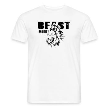 beast lion löwe fitness gym roaring Symbol - Männer T-Shirt - Weiß - Vorne - AI Model Male 178 dark (178cm)
