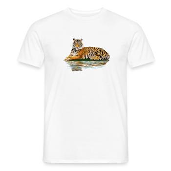 tiger - Men's T-Shirt - white - Front - AI Model Male 178 dark (178cm)