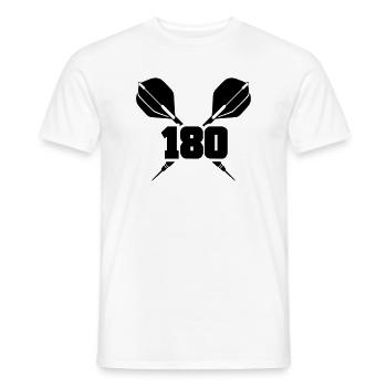 darts 180 - Men's T-Shirt - white - Front - AI Model Male 178 dark (178cm)