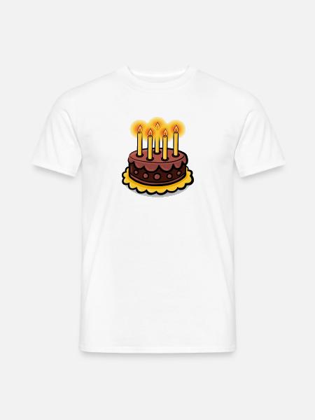 Geburtstagskuchen – fertig zum Auspusten! - Männer T-Shirt - Weiß
