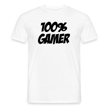 Gamer / Gaming - T-shirt homme - blanc - Devant - AI Model Male 178 dark (178cm)