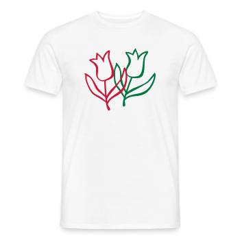 tulpen blume blüte - Männer T-Shirt - Weiß - Vorne - AI Model Male 178 dark (178cm)