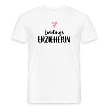 Lieblings Erzieherin Herz Geschenk Kindergarten - Männer T-Shirt - Weiß - Vorne - AI Model Male 178 dark (178cm)