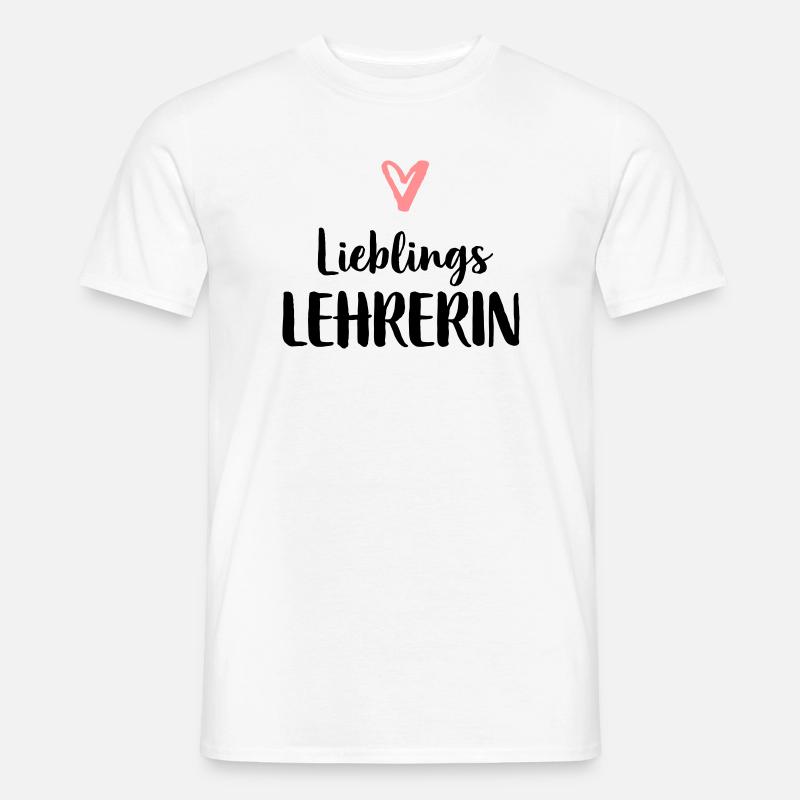 Lieblings Lehrerin Herz Geschenk Schule - Männer T-Shirt - Weiß