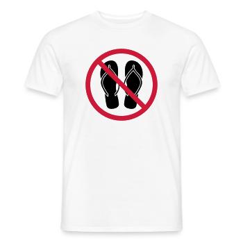 keine flip flops verboten schild zone gebiet clipa - Männer T-Shirt - Weiß - Vorne - AI Model Male 178 dark (178cm)