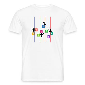Bouldering Climbing Mountaineering Funny saying Sport - Men's T-Shirt - white - Front - AI Model Male 178 dark (178cm)