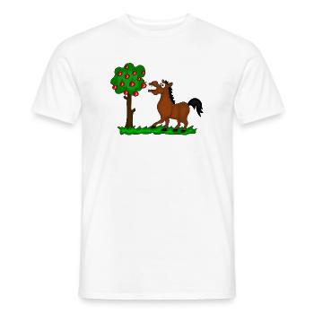 pferd baum - Männer T-Shirt - Weiß - Vorne - AI Model Male 178 dark (178cm)