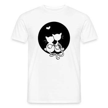 Love cats - Men's T-Shirt - white - Front - AI Model Male 178 dark (178cm)