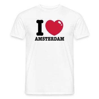 amsterdam - T-shirt homme - blanc - Devant - AI Model Male 178 dark (178cm)